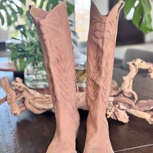 Dolce Vita Tan Heeled Cowboy Boots